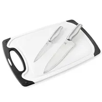 Set de 2 Cuchillos Inoxidable con Tabla