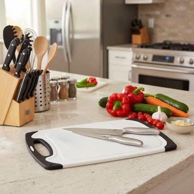 Imagen 2 del producto Set de 2 Cuchillos Inoxidable con Tabla