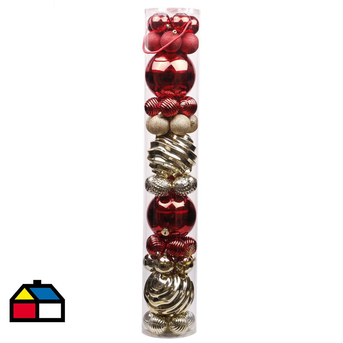 DEAR SANTA - Set surtido 44 esferas rojo/dorado