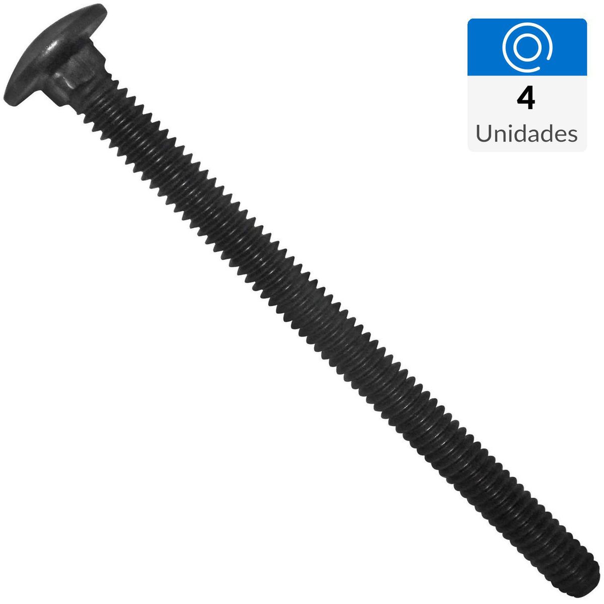 FIXSER - Perno Coche 1/4" x 4" pavonado 4 unidades