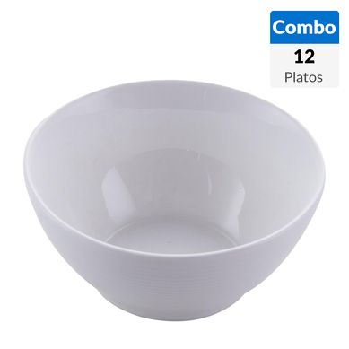 Combo 12 Bowls 14 cm blanco redondo