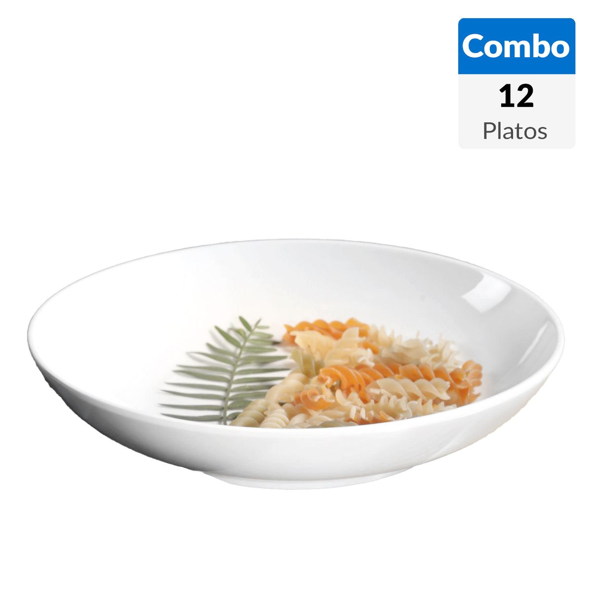  - Combo 12 Platos hondo blanco redondo