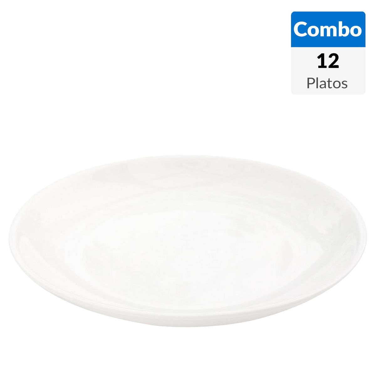  - Combo 12 Platos té blanco redondo