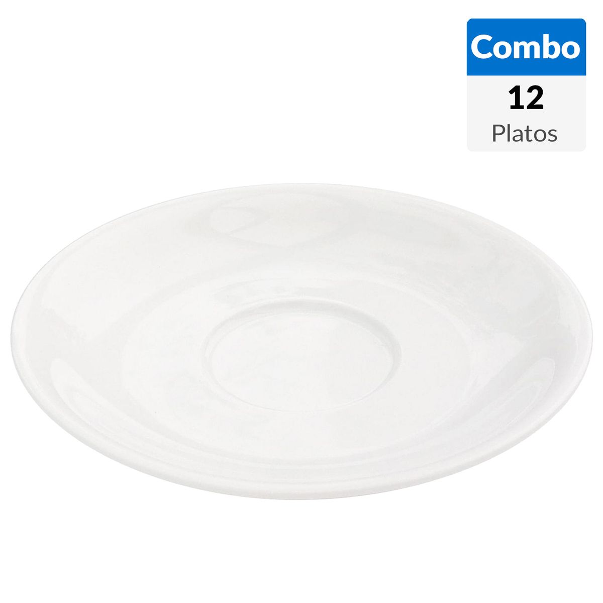  - Combo 12 Platos café blanco redondo
