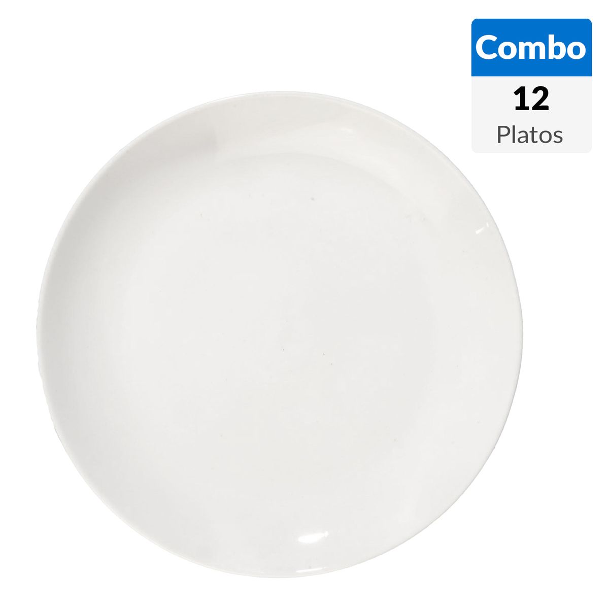  - Combo 12 Platos 20 cm blanco redondo
