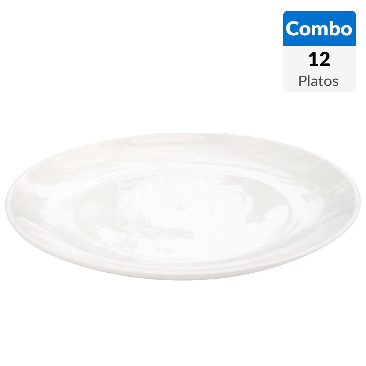  - Combo 12 Platos 25 cm blanco redondo