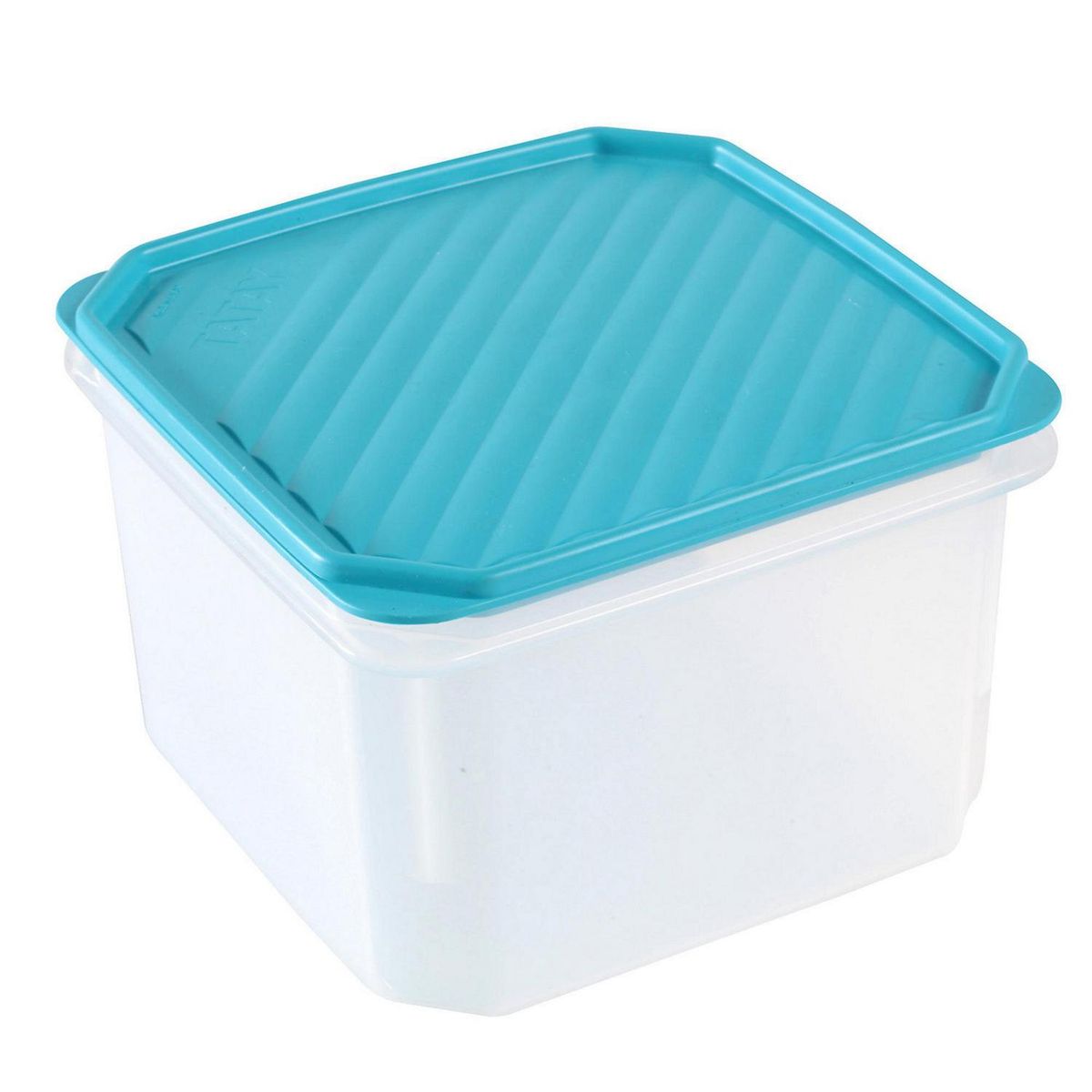 TATAY - Recipiente Cuadrado Tapa Azul Plástico 2.9 l