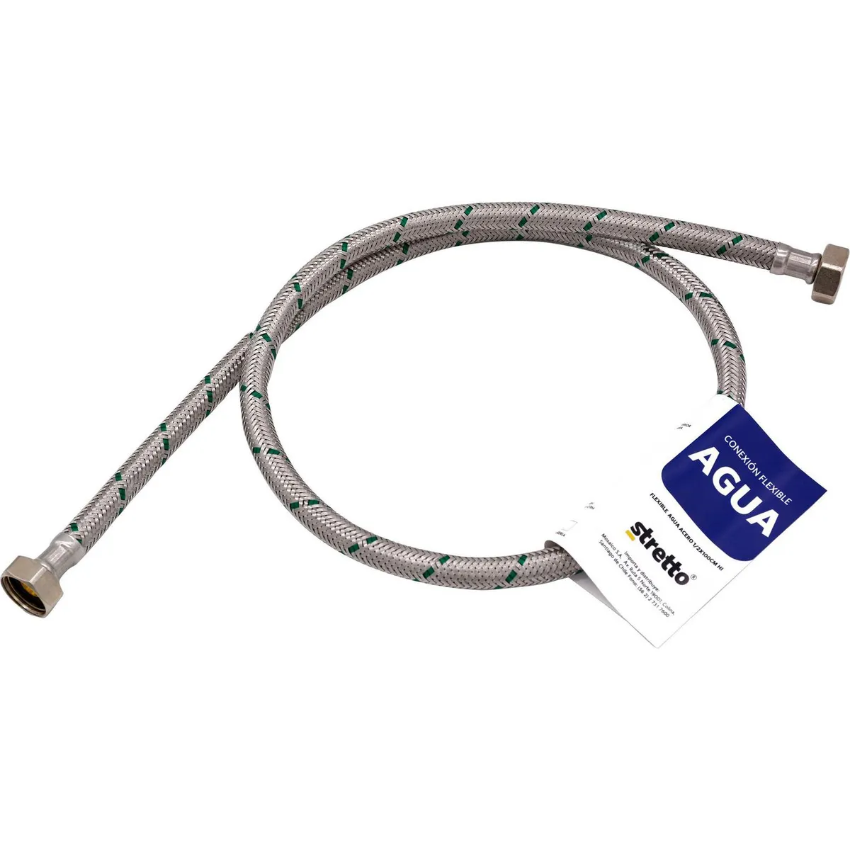STRETTO - Flexible agua acero 1/2" 100 cm HI