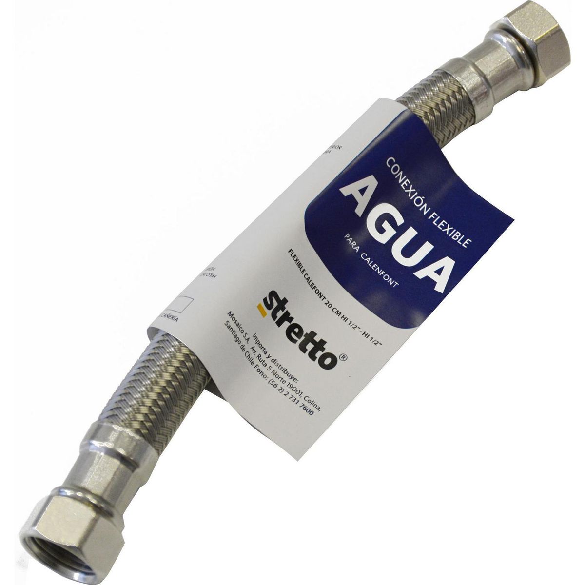 STRETTO - Flexible calefón 1/2" 20 cm HI-HI