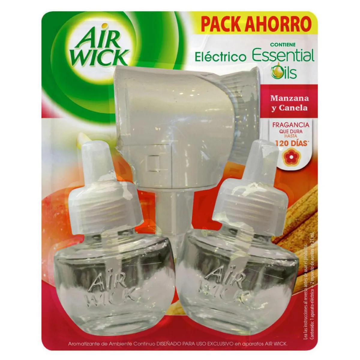 AIRWICK APARATO ENCHUFE + 2 RECARGAS MANZANA CANELA