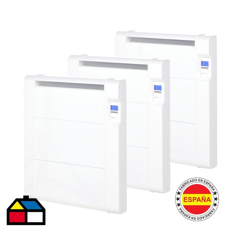 Pack 3 Radiador convector cerámico 1000W | Sodimac Chile
