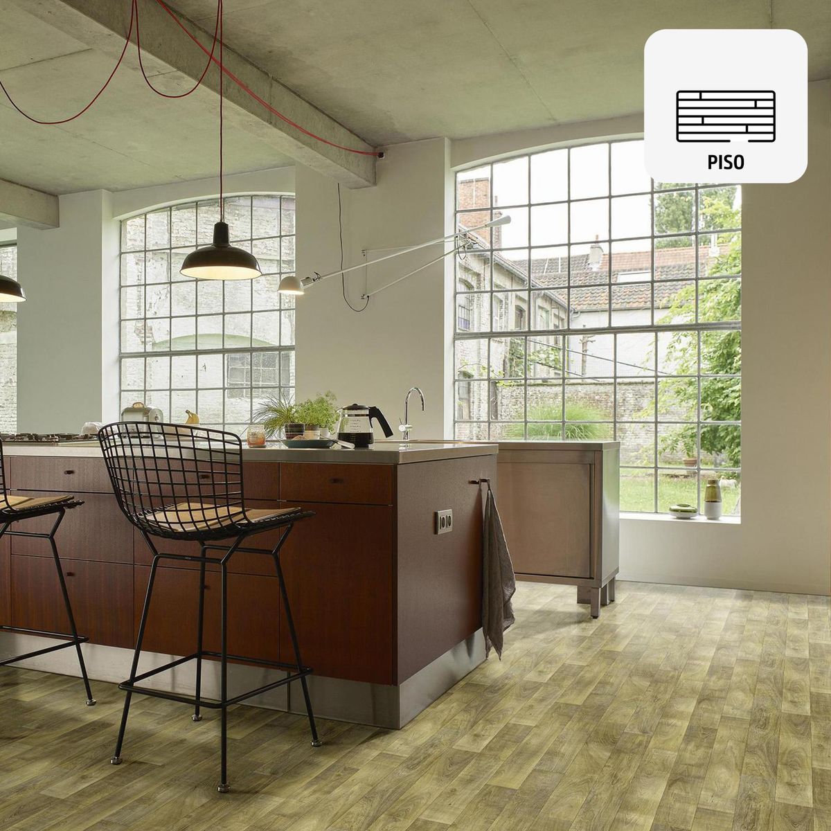 DIB - Piso vinílico teca rollo 60 m2