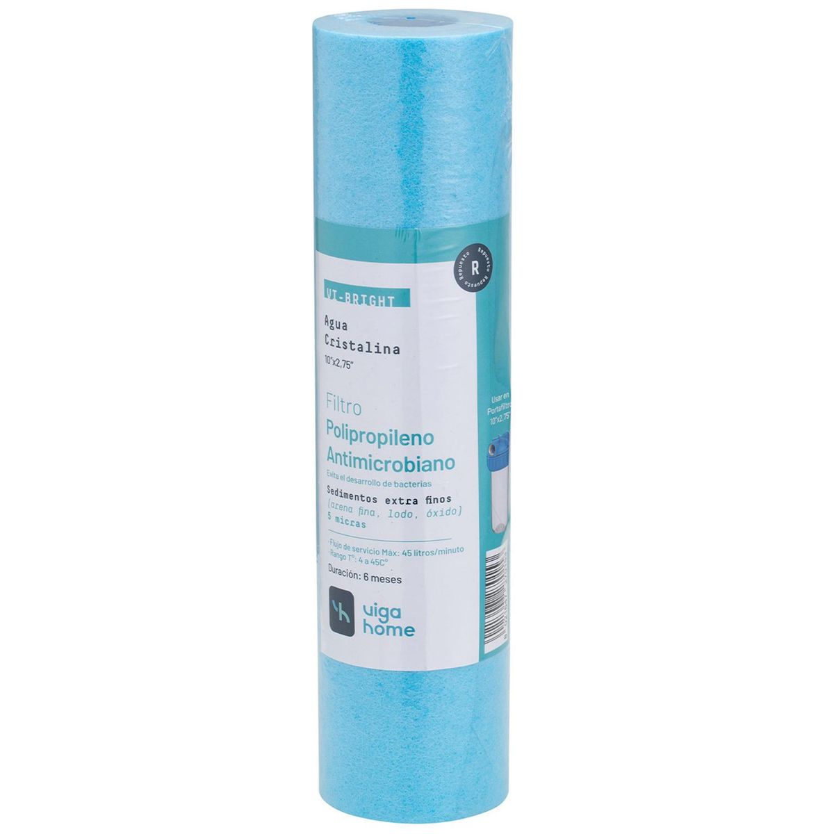 VIGAHOME - Filtro purificador polipropileno antibacterial 25 micras