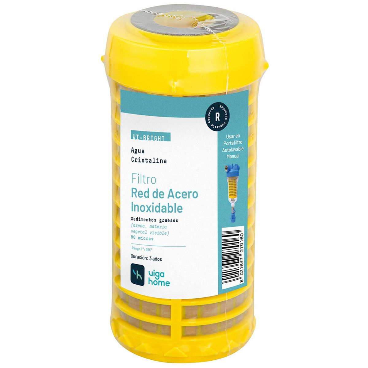 VIGAHOME - Filtro purificador con red de acero inoxidable 90 micras