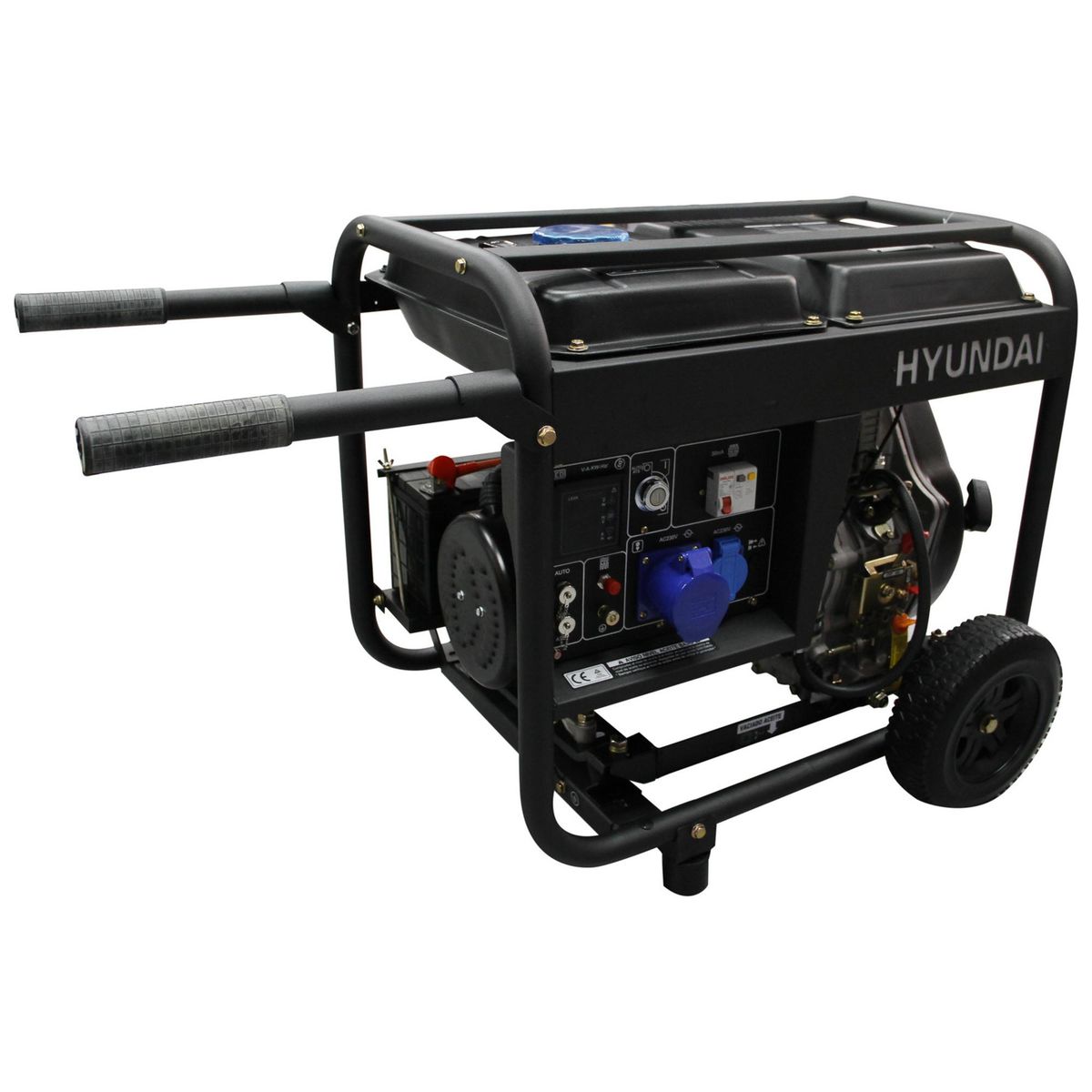 HYUNDAI - Generador Eléctrico a Diésel Partida Eléctrica 6500 W 14 l