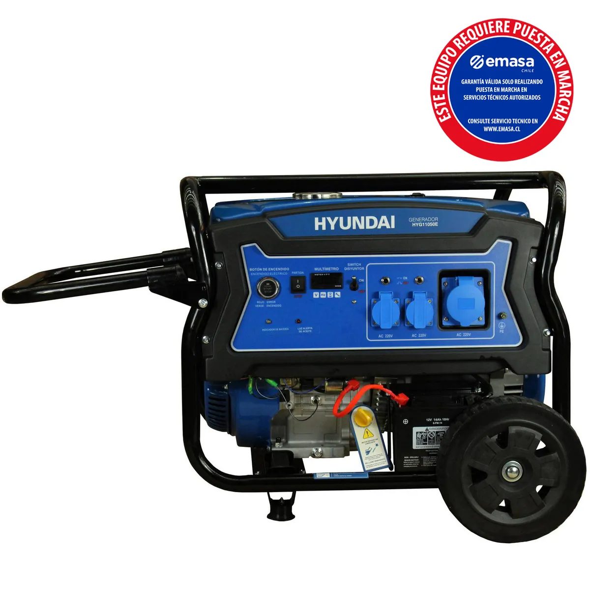 HYUNDAI - Generador Eléctrico a Gasolina Partida Eléctrica 8300 W 25 l