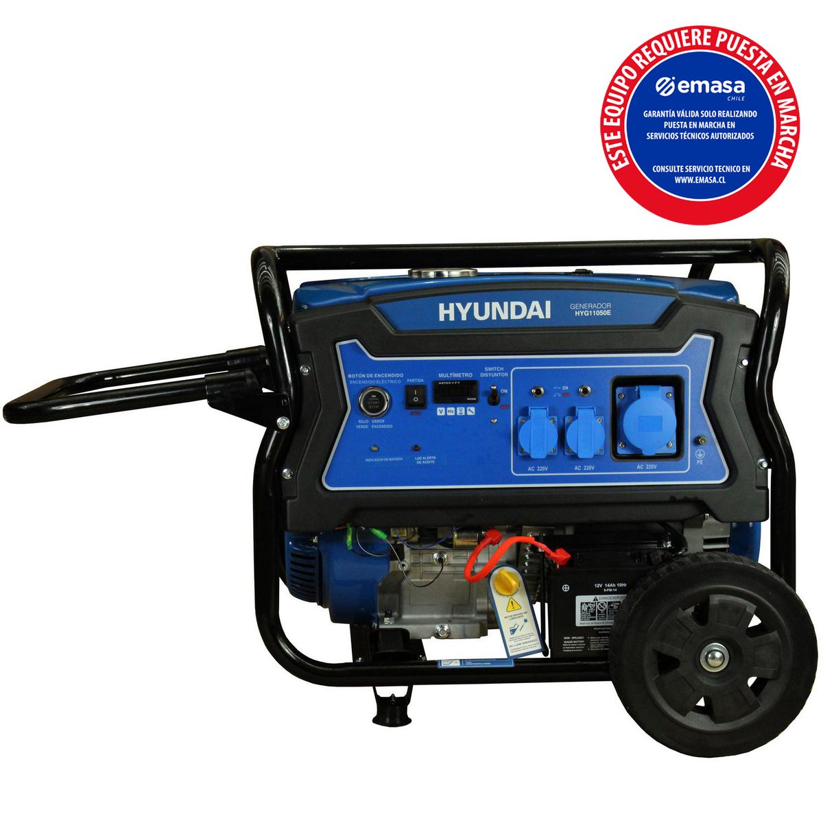 HYUNDAI - Generador Eléctrico a Gasolina Partida Eléctrica 8300 W 25 l