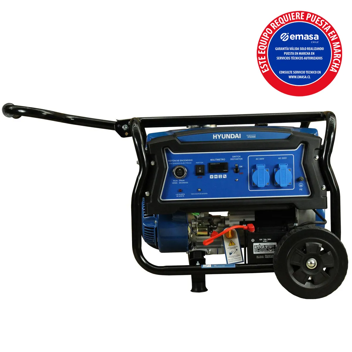 HYUNDAI - Generador Eléctrico a Gasolina Partida Eléctrica 3500 W 15 l
