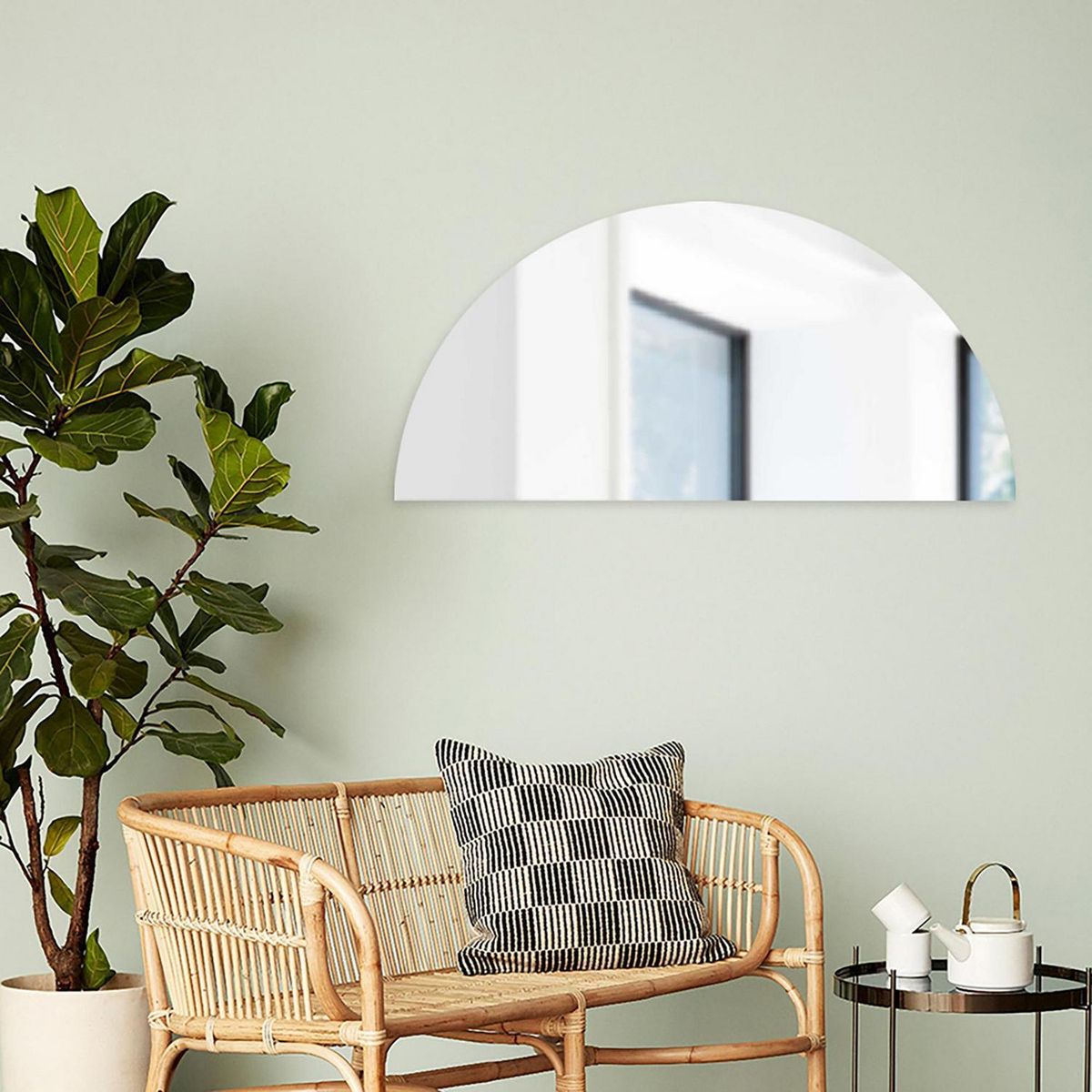 IMPRESIONARTE - Espejo 80x40 cm media luna