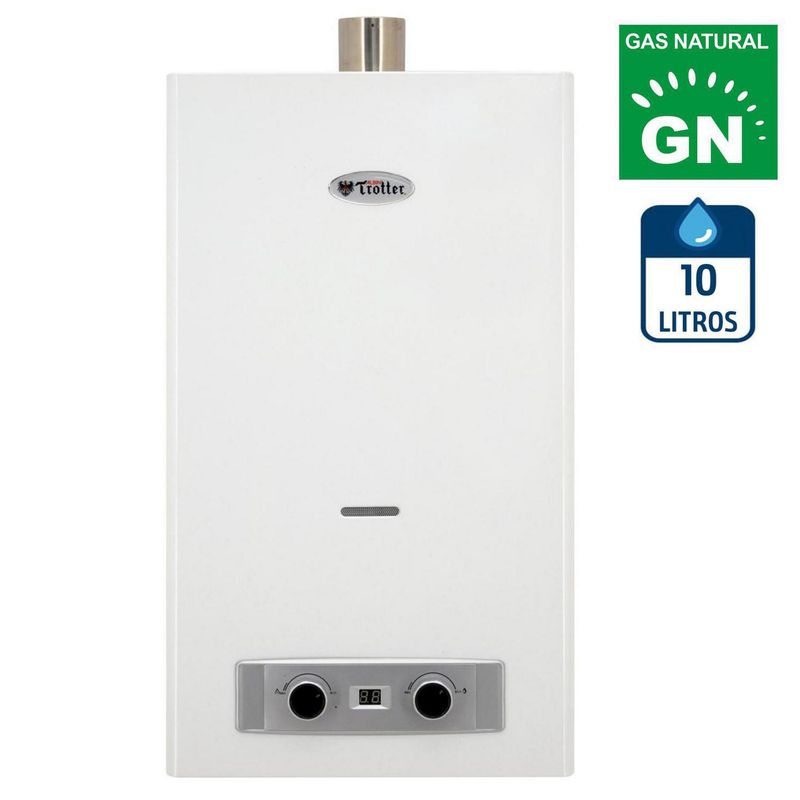 ALBIN TROTTER - Calefont ATPW 10 Litros Gas Natural Tiro Forzado + Terminal y Codo