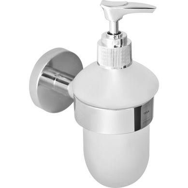 Dispensador de jabn mural vidrio y metal cromado