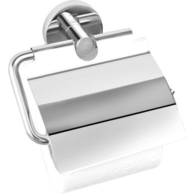 Portarrollo con tapa abatible metal cromado