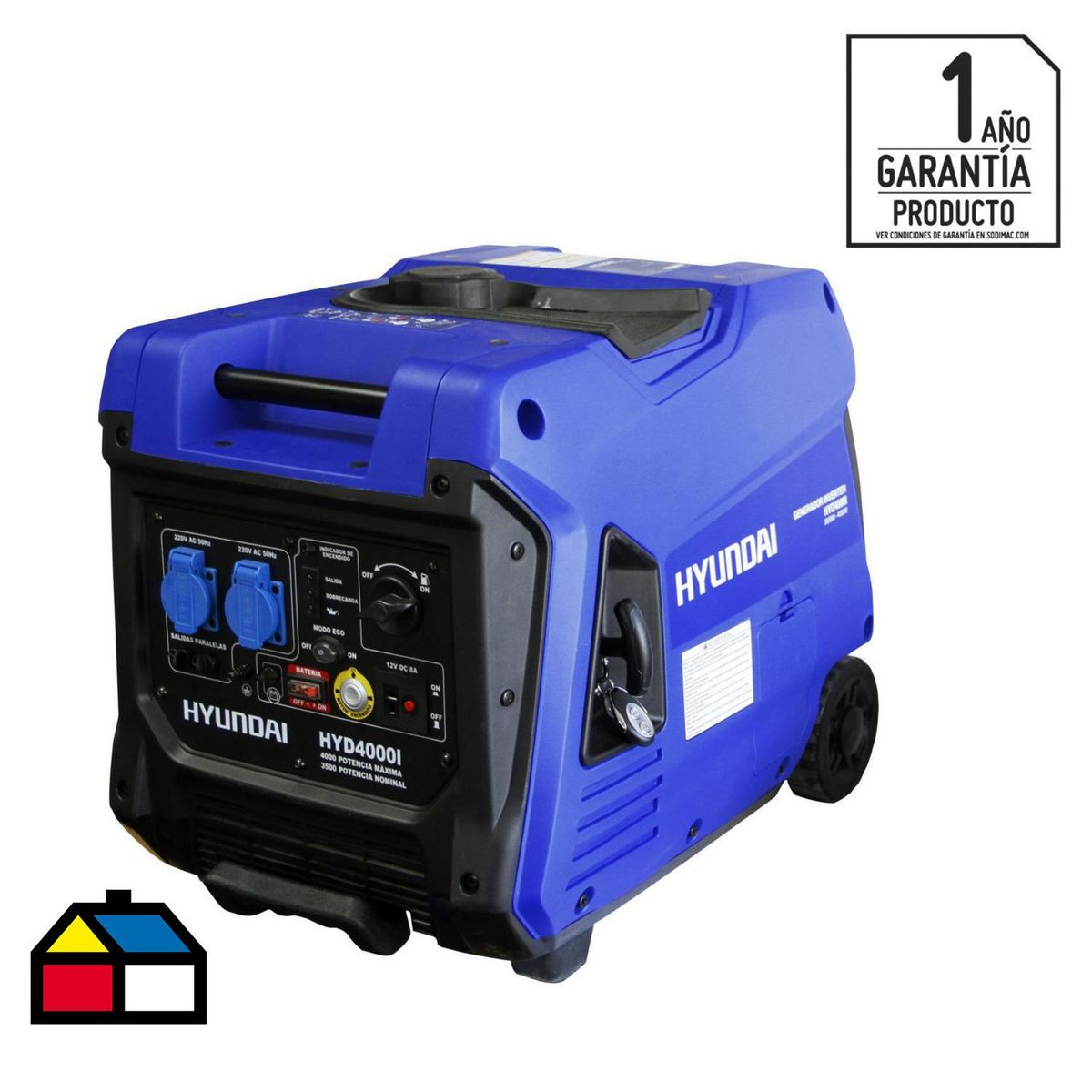 HYUNDAI - Generador Eléctrico a Gasolina Partida Eléctrica 4000 W 12 l