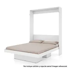 HOGA - Cama plegable vertical 2 plazas blanco 57x155x198 cm
