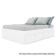 HOGA - Cama 2 plazas con 4 puertas blanco 42x153x192 cm