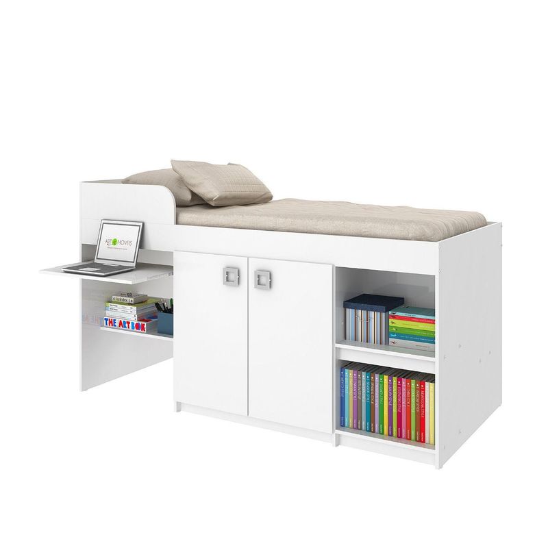 HOGA - Cama multifuncional lolo blanco 109x193x93 cm