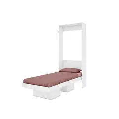 HOGA - Cama plegable vertical 1 plaza blanco 51x96x198 cm