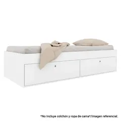 HOGA - Cama 1 plaza con 4 puertas blanco 42x192x93 cm