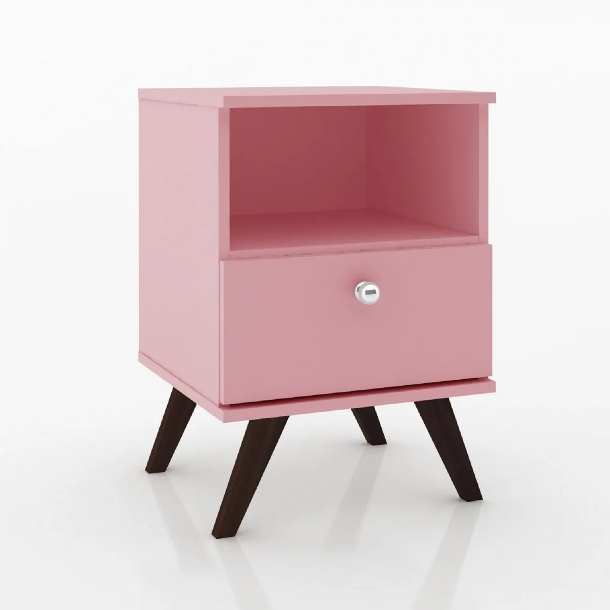 HOGA - Velador 1 Cajón(es) Retro 40x58x38 cm Rosado