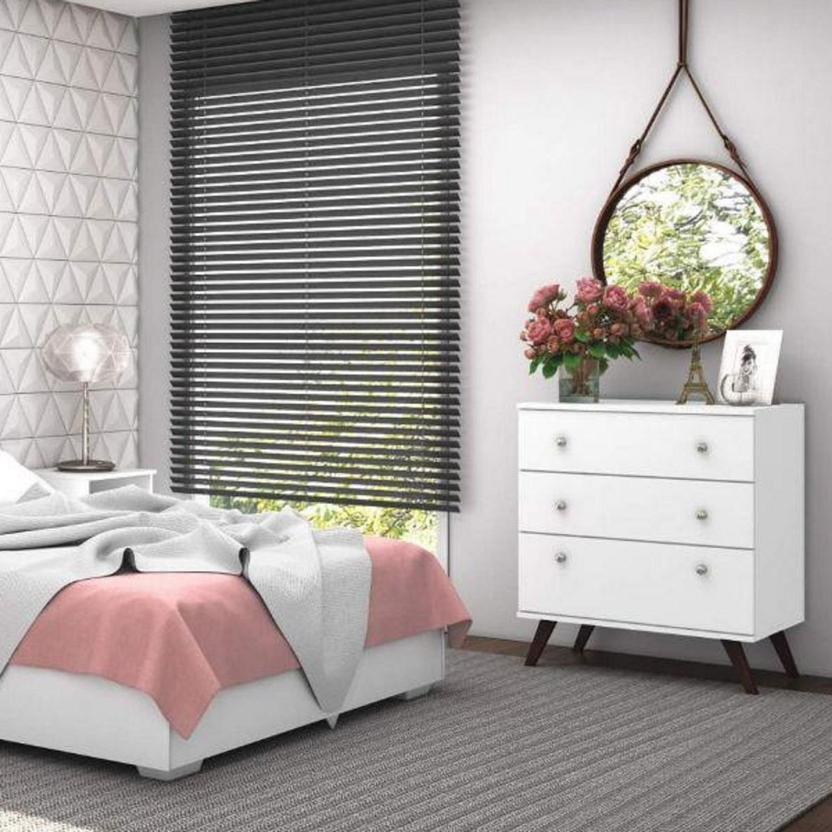 HOGA - Cómoda 3 Cajón(es) 0 70x80x45 cm Blanco