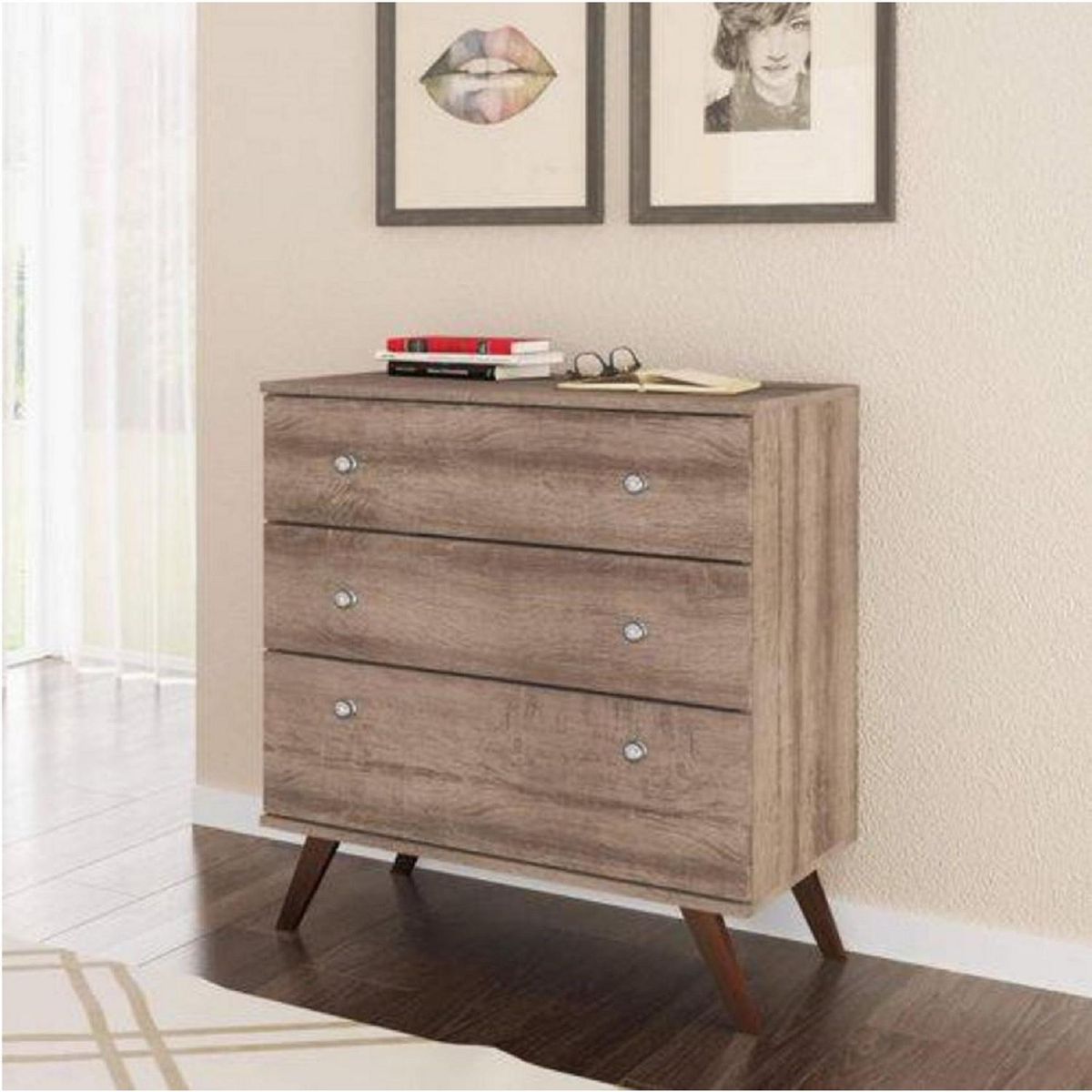 HOGA - Cómoda 3 Cajón(es) 0 70x80x45 cm Rústico