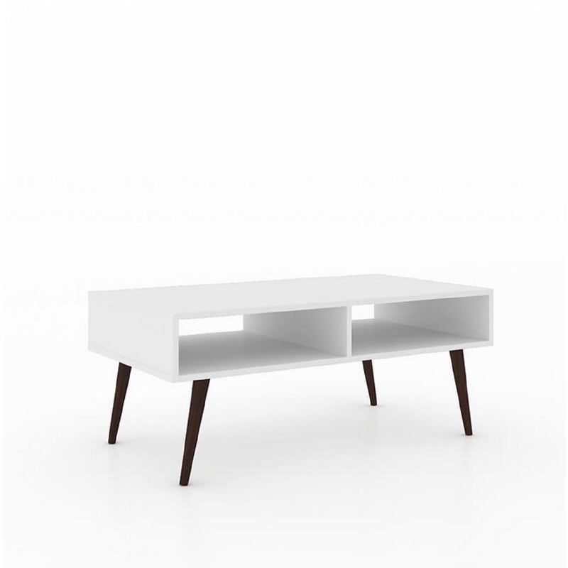 HOGA - Mesa de centro vintage blanco 42x100x54 cm
