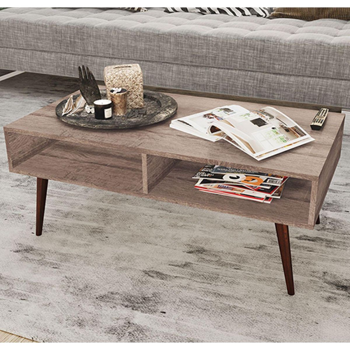 HOGA - Mesa de centro vintage rústico 42x100x54 cm