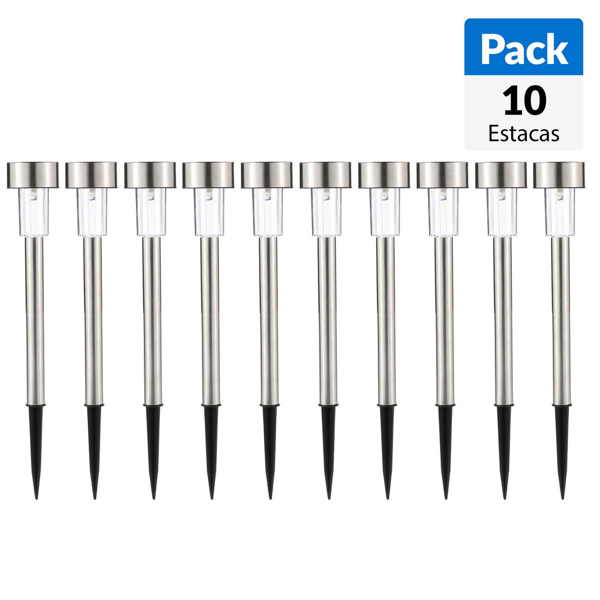 HB LEDS - Pack 10 Estacas Solares 0.6 W IP 65 50 lm Luz Fría