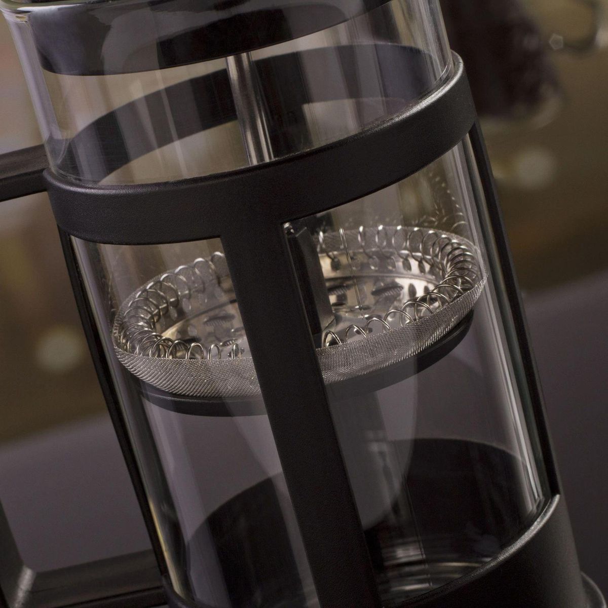 JUST HOME COLLECTION - Cafetera Embolo Vidrio 350 ml Negro