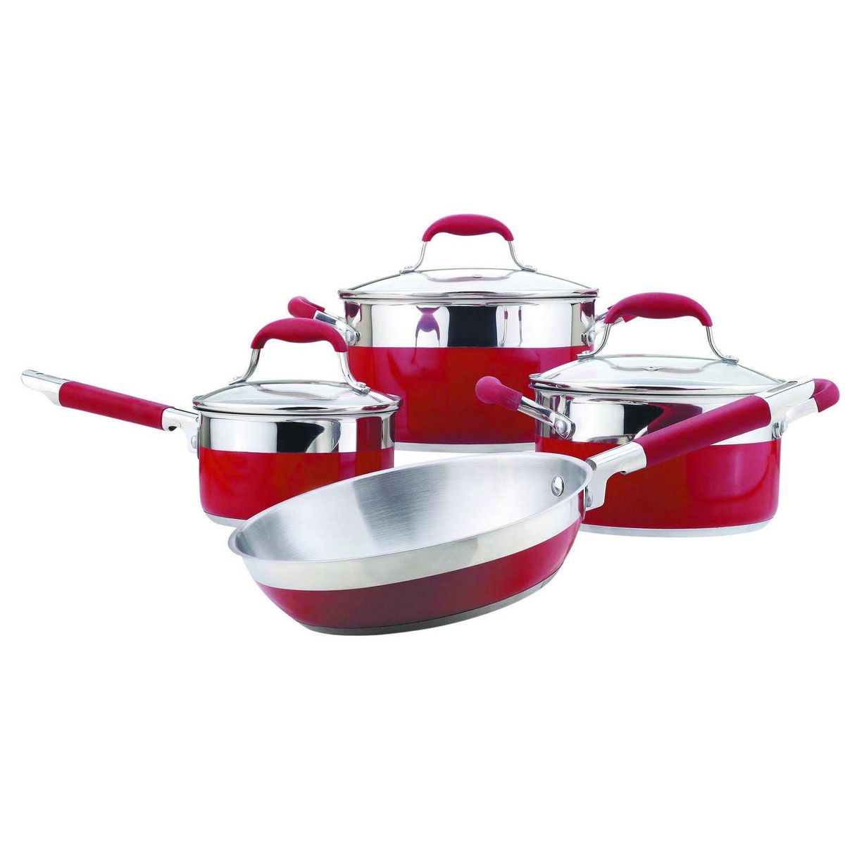 JUST HOME COLLECTION - Batería de cocina 7 piezas acero