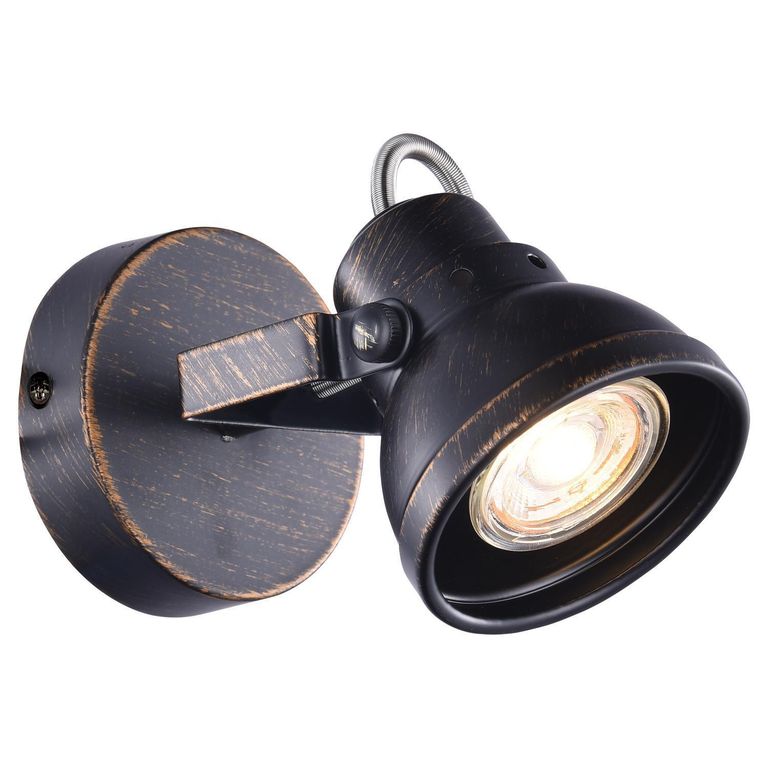 Aplique Cazo Patina 1 Luz Metal Negro