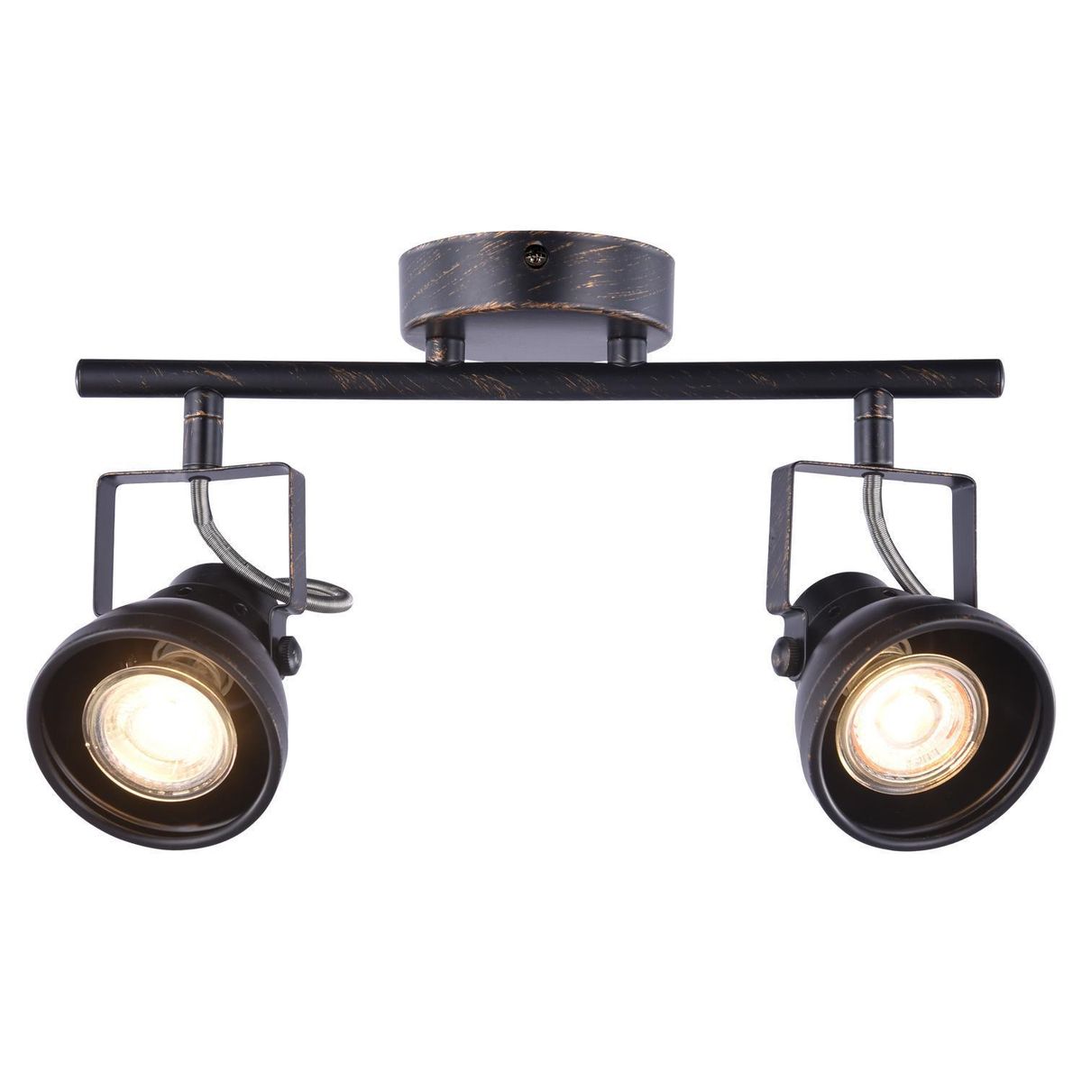 BP ILUMINACION - Barra Led Cazo Pátina 2 Luces Metal Negro