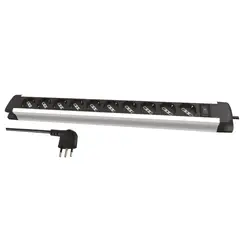 HALUX - Alargador Profesional Shuko 10/16A 10 Toma(s) 2 m Blanco/Negro