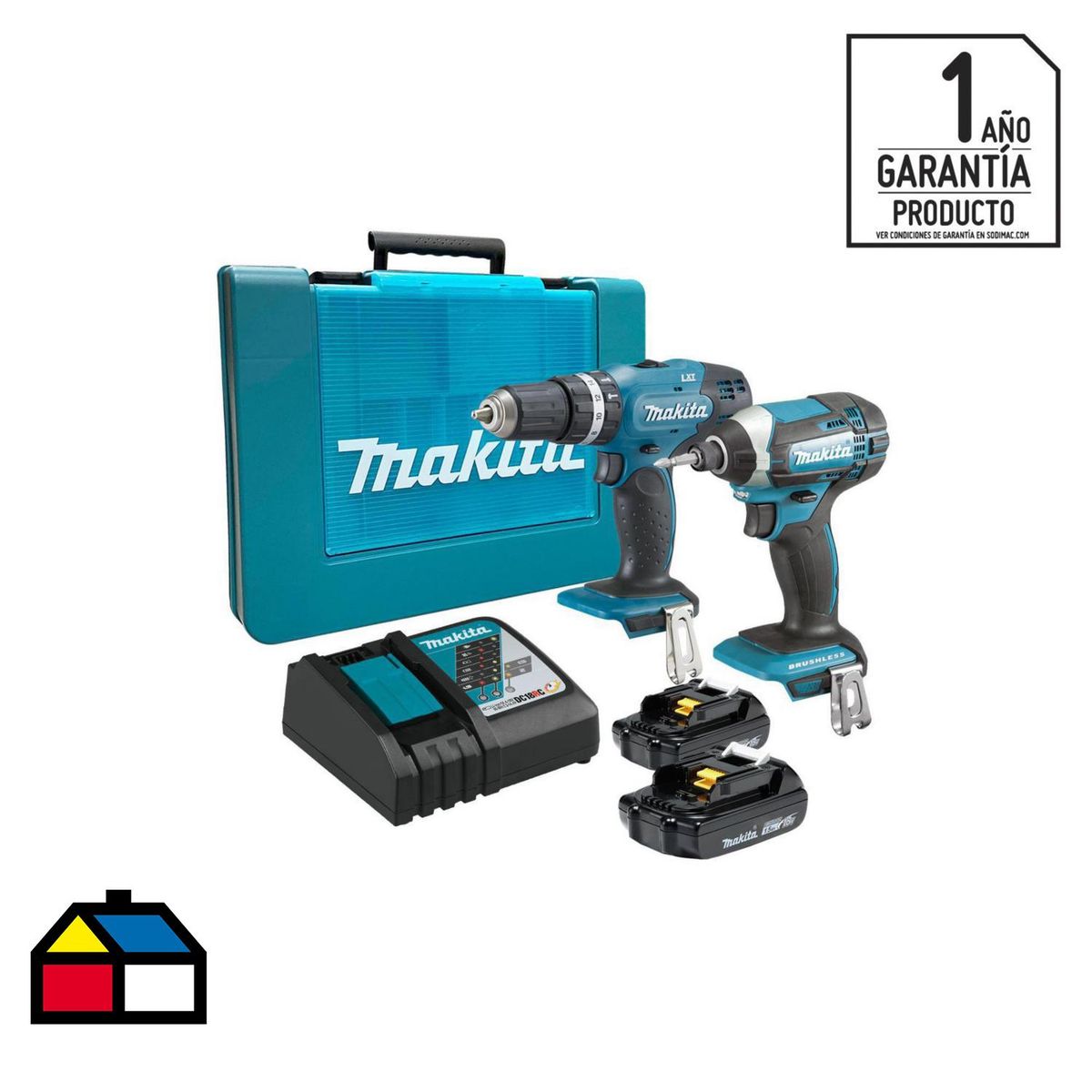 MAKITA - Taladro Inalámbrico Percutor 13 mm 18 V/Atornillador Impacto/2 Bat