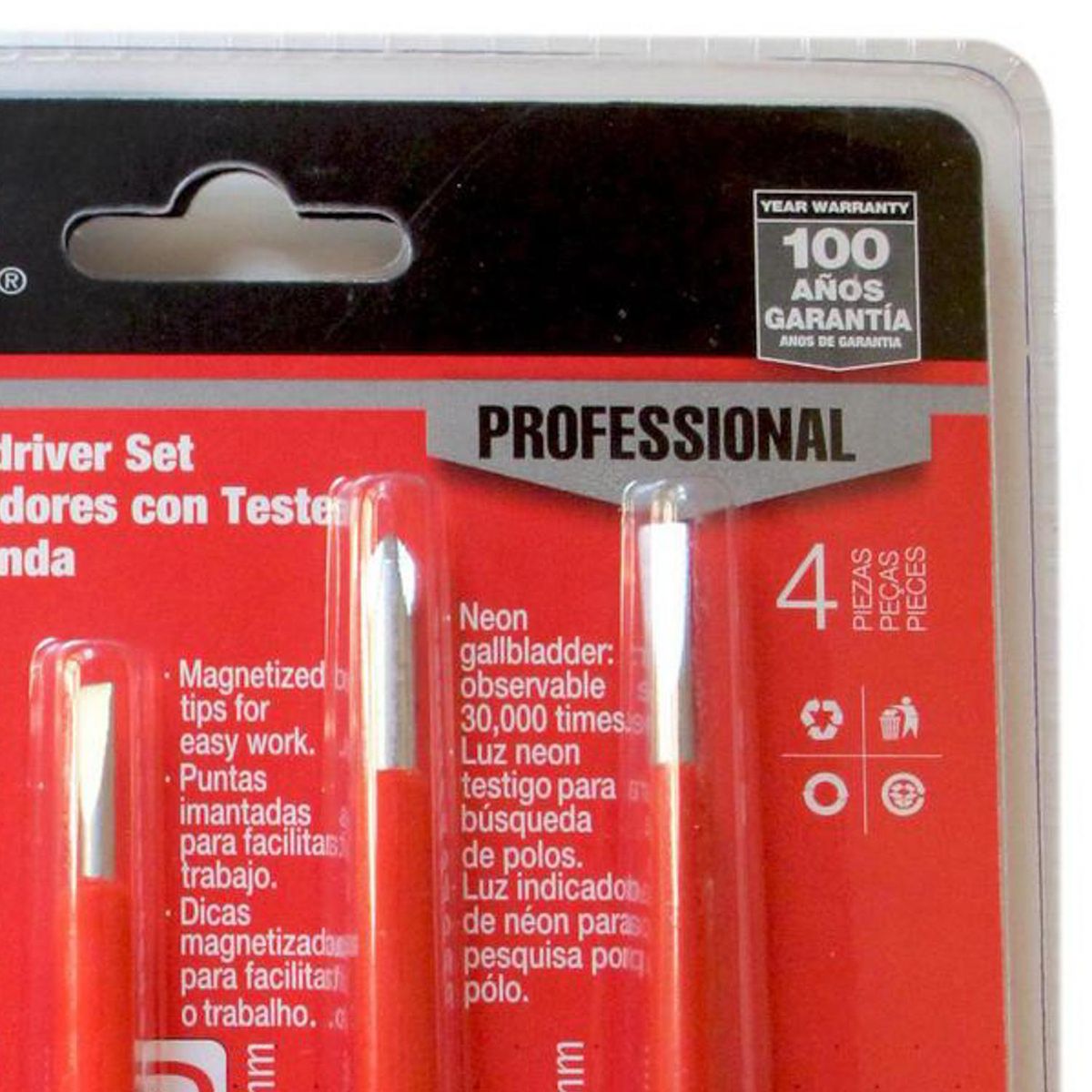 REDLINE - Set atornilladores con tester paleta/cruz 3 y 4 mm