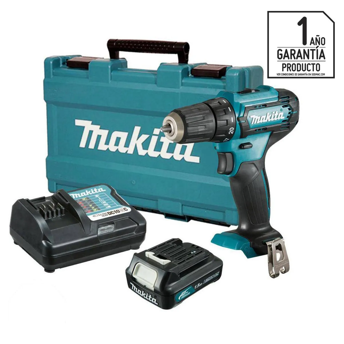 MAKITA - Taladro inalámbrico atornillador 10 mm 12V + 1 batería
