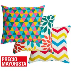 ZEE DREAMS - Pack 2 cojines 40x40 cm diseño colores surtidos