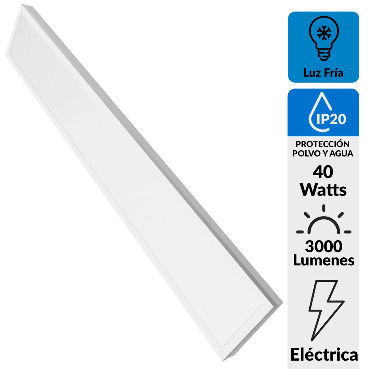 HALUX - Panel led sobreponer 120x18 3000 lm Luz Fria 40 watts