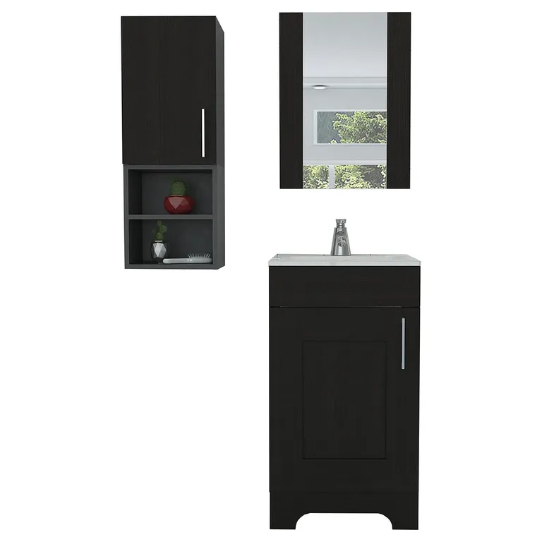 Combo Mueble Lavamanos Botiquín Optimizador Baño Wengue
