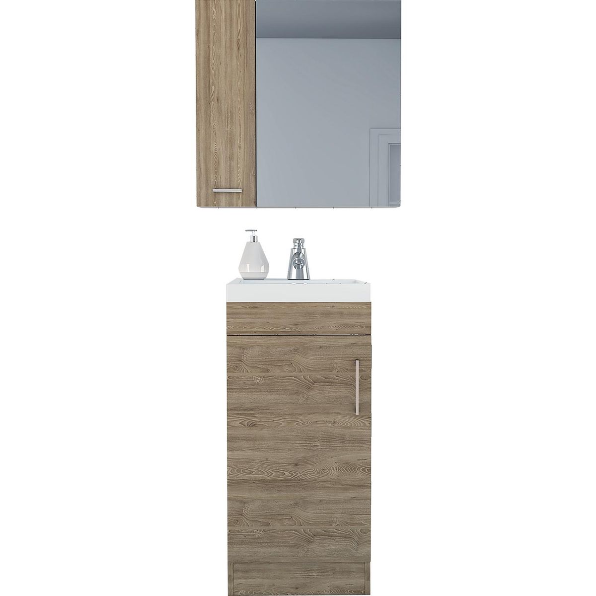 TUHOME - Combo botiquín + mueble lavamanos miel